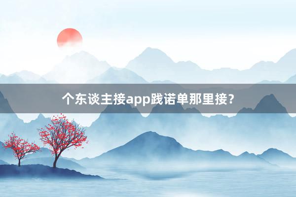 个东谈主接app践诺单那里接？